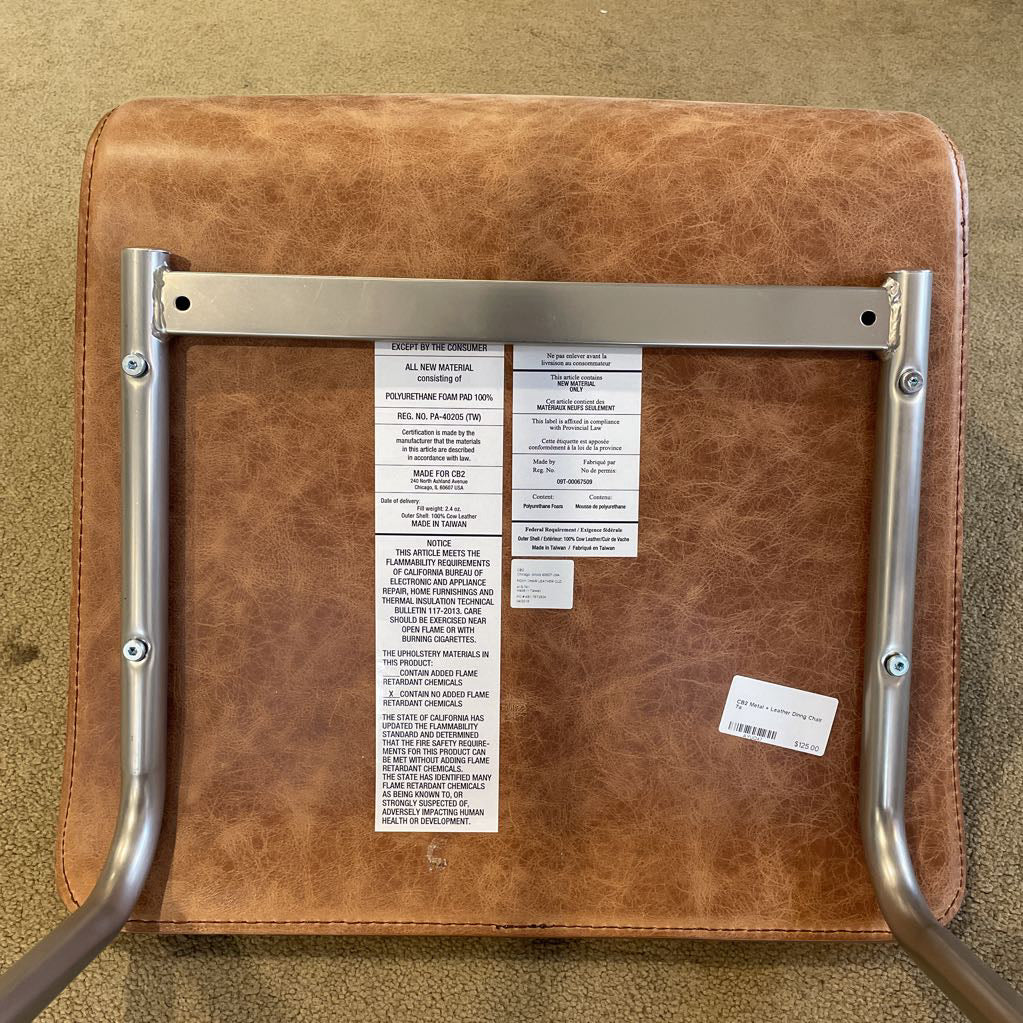 CB2 Metal + Leather Dining Chair