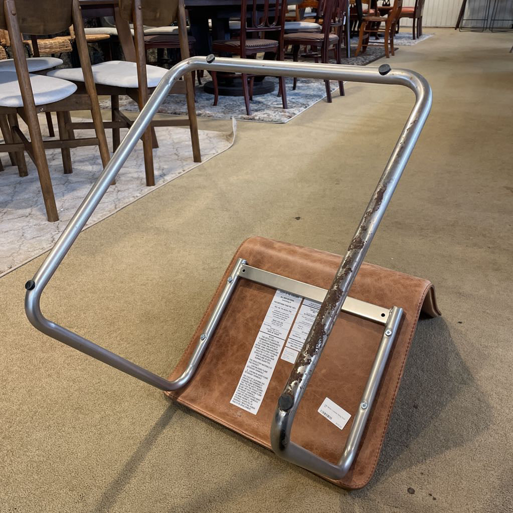 CB2 Metal + Leather Dining Chair