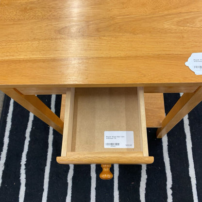 Blonde Wood Side Table w/Drawer
