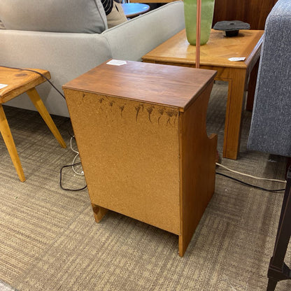 Vintage Curved Side Side Table w/Low Drawer