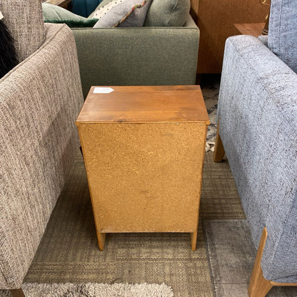 Vintage Curved Side Side Table w/Low Drawer