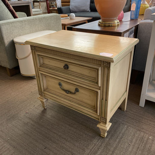 French Provincial Style Two Drawer Nightstand C SIDE TABLES