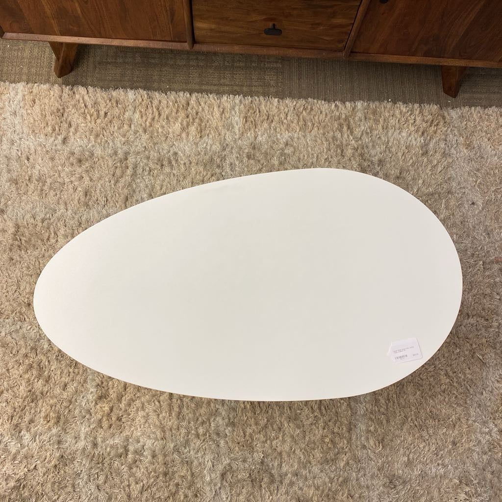 Small White Guitar Pick Coffee Table w/Shelf