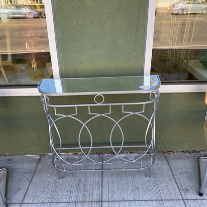 Silver Entry Table w/Mirror Top