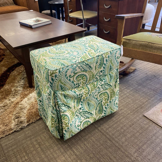 Green Paisley Skirted Stool C ACCENT BENCHES