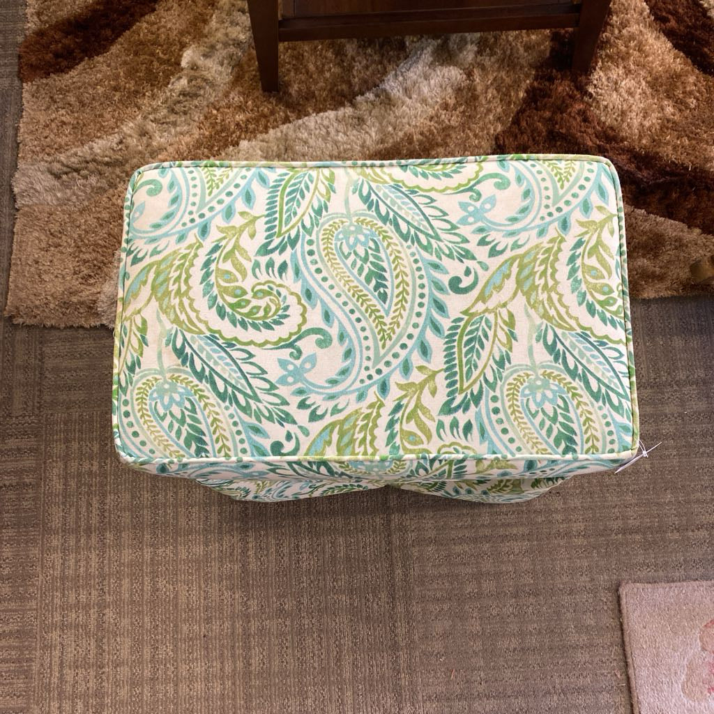 Green Paisley Skirted Stool