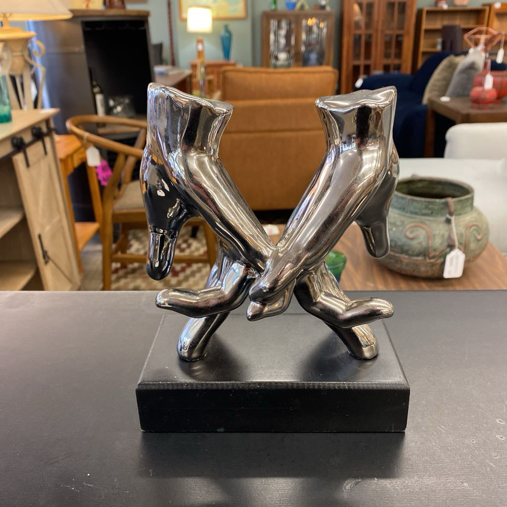 Metallic Hands Sculpture