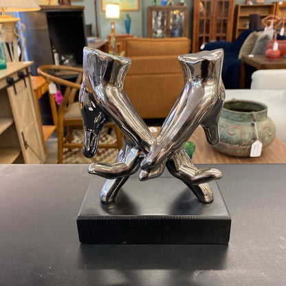 Metallic Hands Sculpture