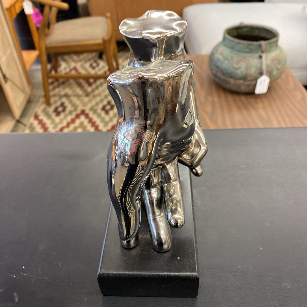 Metallic Hands Sculpture