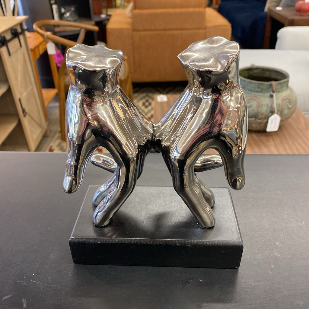 Metallic Hands Sculpture
