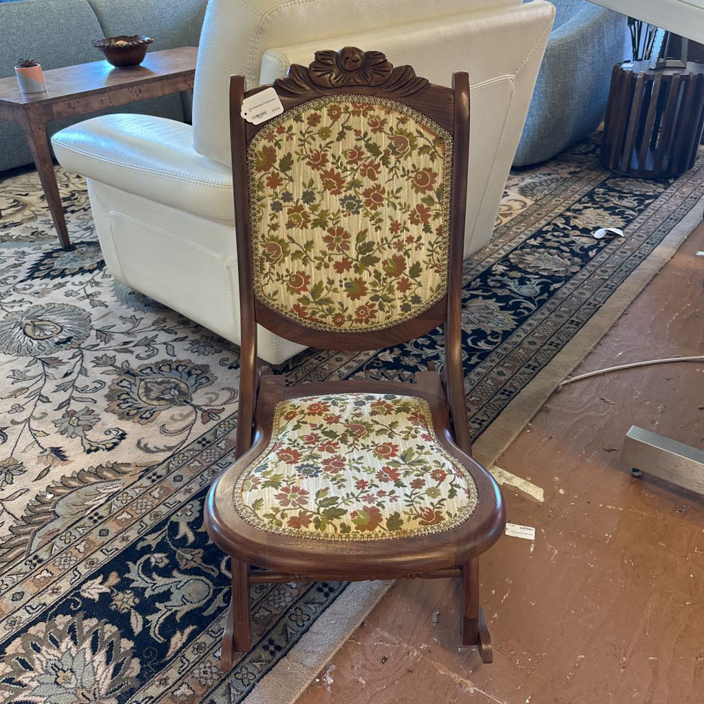 Floral Embroidered Folding Rocker