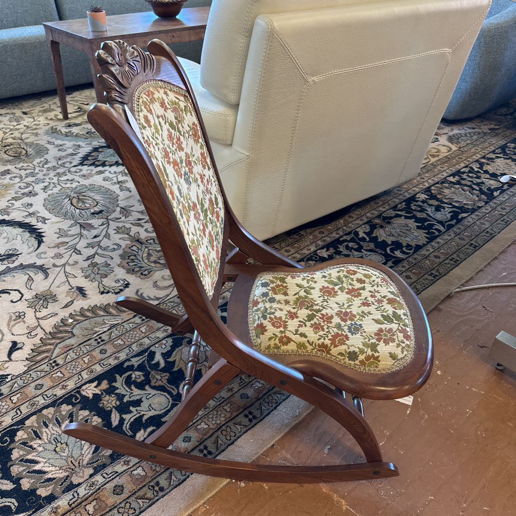 Floral Embroidered Folding Rocker