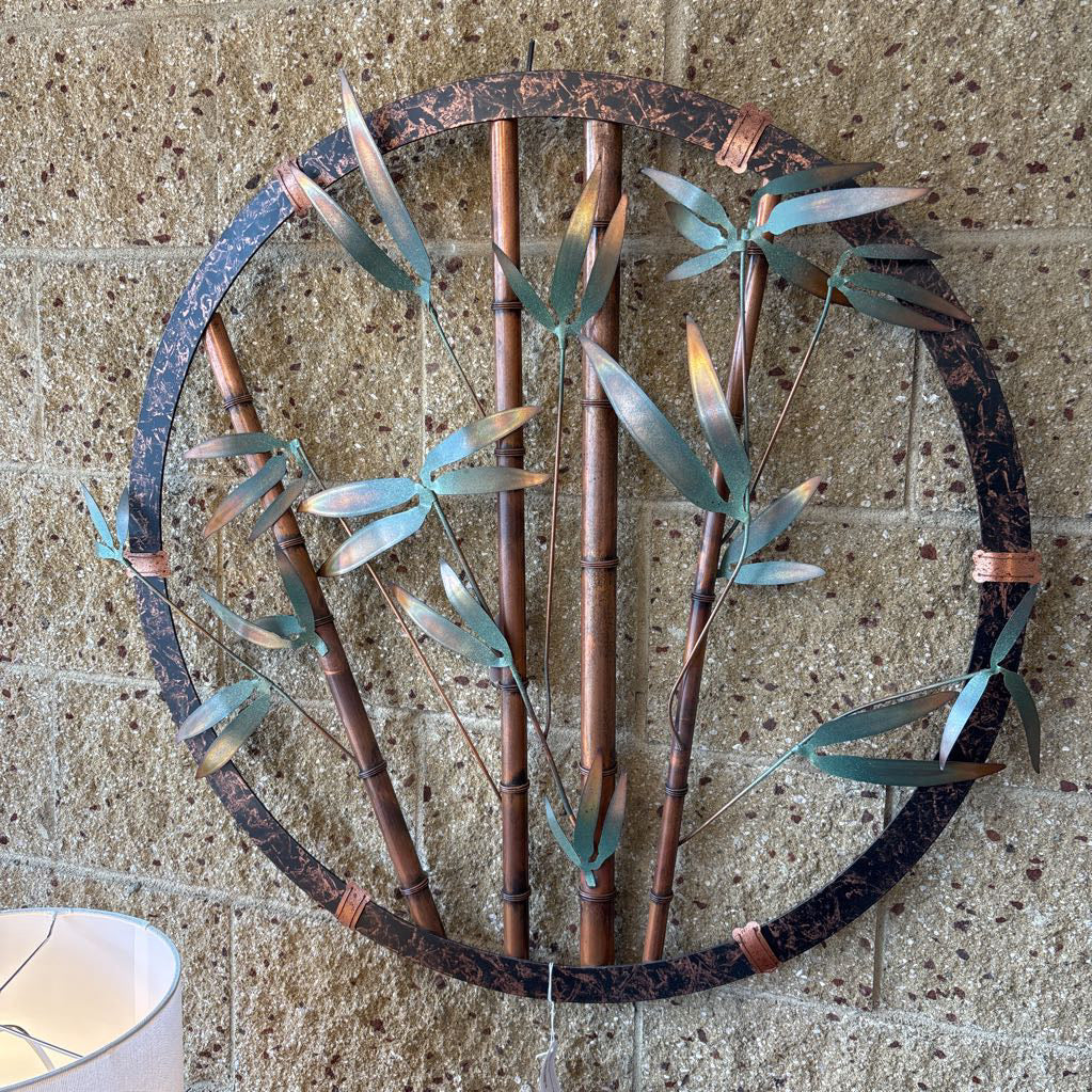 Copper Metal Bamboo Wall Sculpture