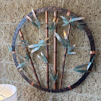 Copper Metal Bamboo Wall Sculpture