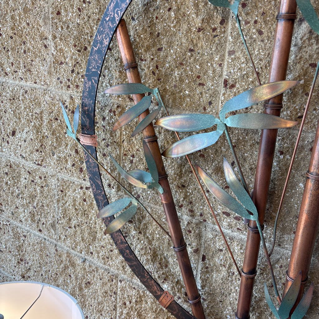 Copper Metal Bamboo Wall Sculpture