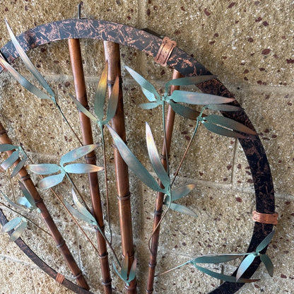 Copper Metal Bamboo Wall Sculpture ART