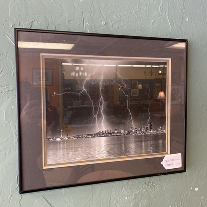1984 SEATTLE TIMES Seattle Lightning Strike Black & White Pic ART