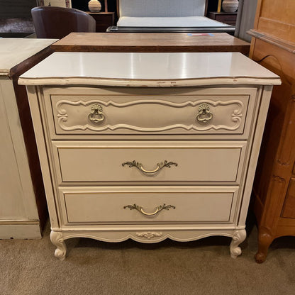 White French Provincial 3 Drawer Chest
