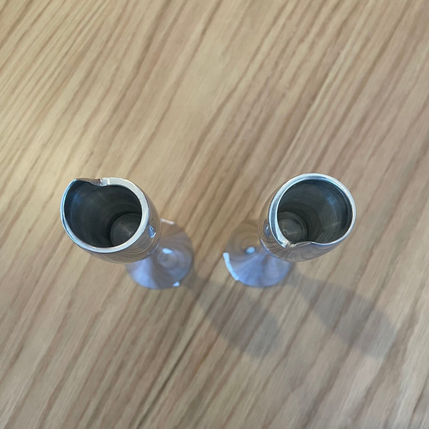 Nambe Scroll Top Candleholder Small SET of 2