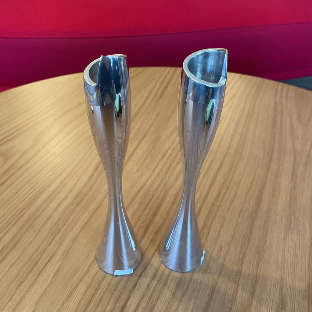 Nambe Scroll Top Candleholder Medium SET of 2