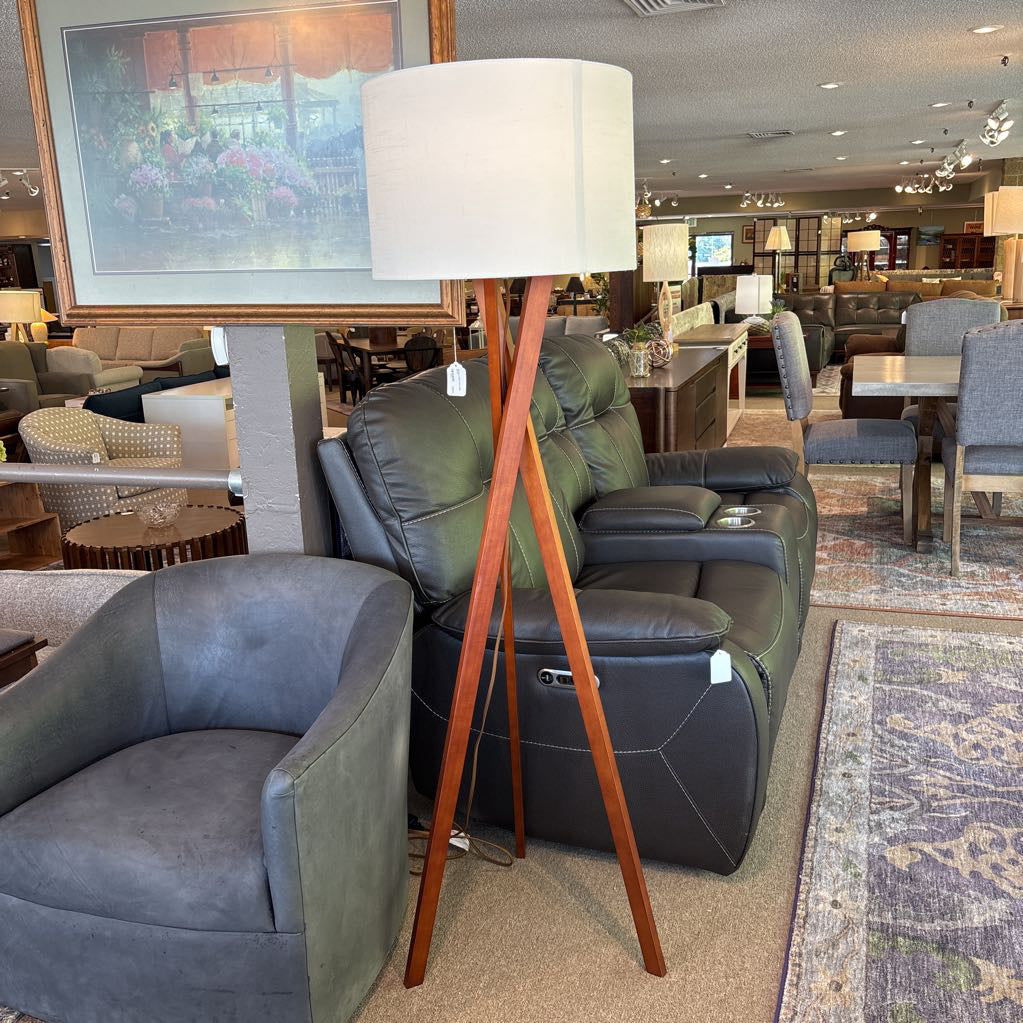Walnut Tripod Floor Lamp