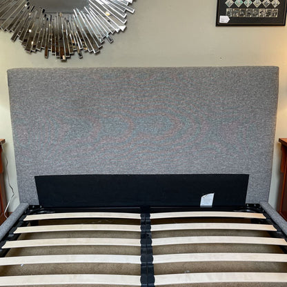 Kasala Grey Upholstry Blonde Slat Queen Bed Frame