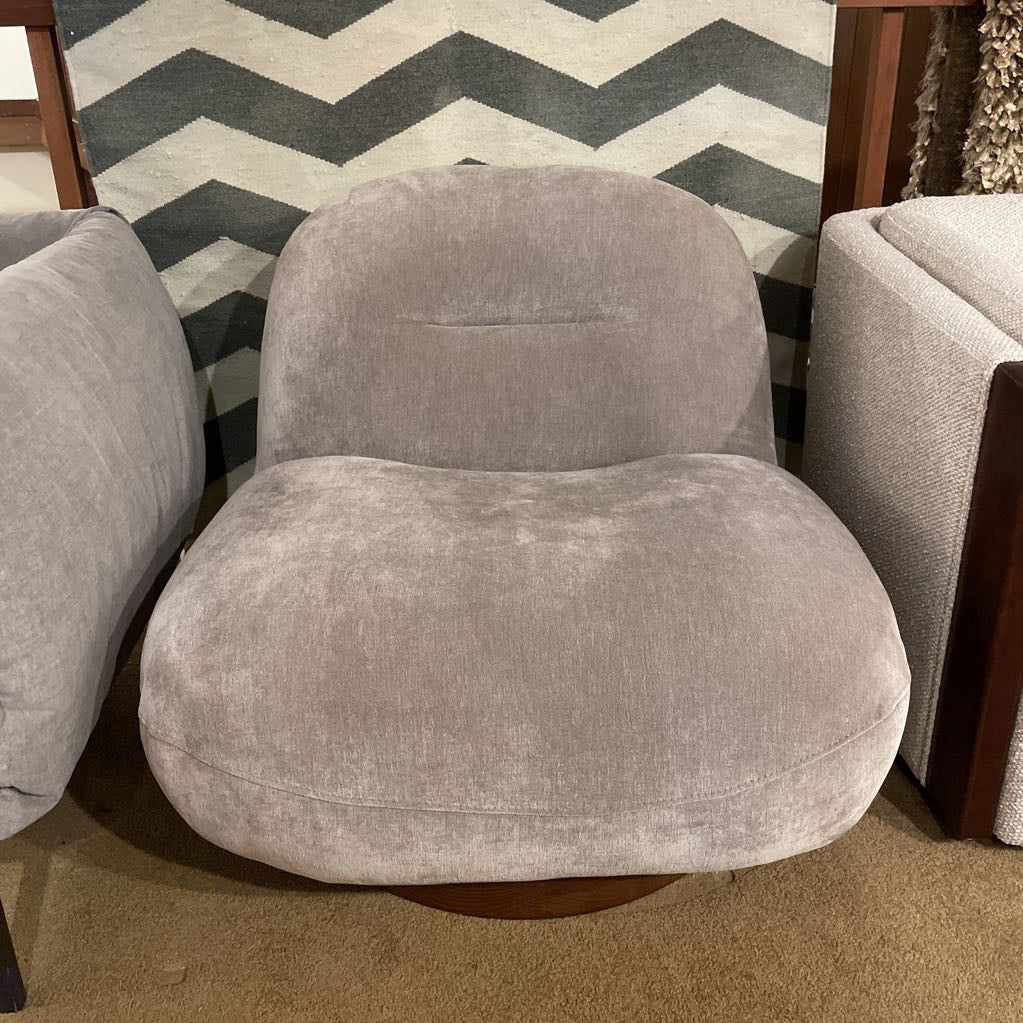 Tan Velvet Bean Chair