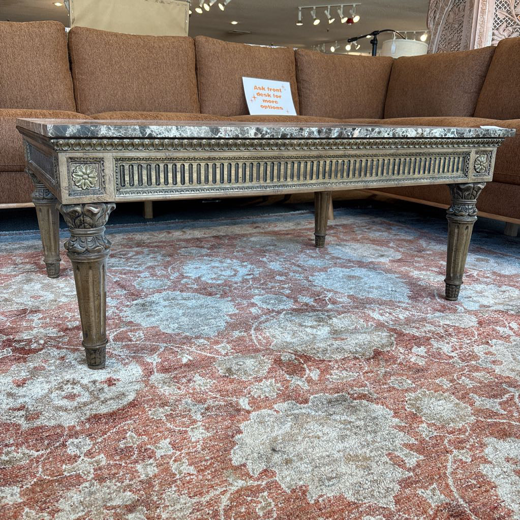 Stone Top Vintage Style Coffee Table C COFFEE TABLES