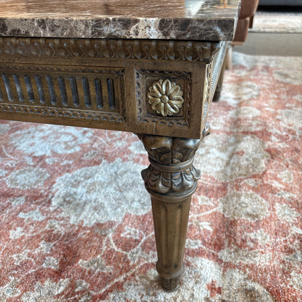 Stone Top Vintage Style Coffee Table C COFFEE TABLES