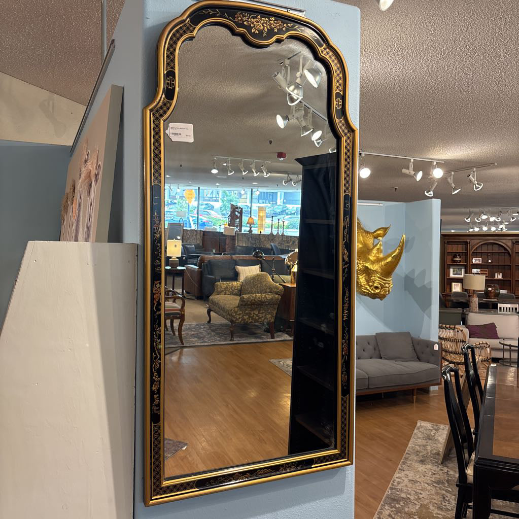 Regency Style Black and Gold Mirror
