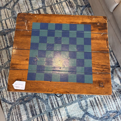 Hand Painted Chess Top Side Table C SIDE TABLES