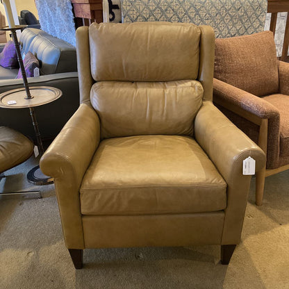 STICKLEY Rolled Arm Leather Accent Chair