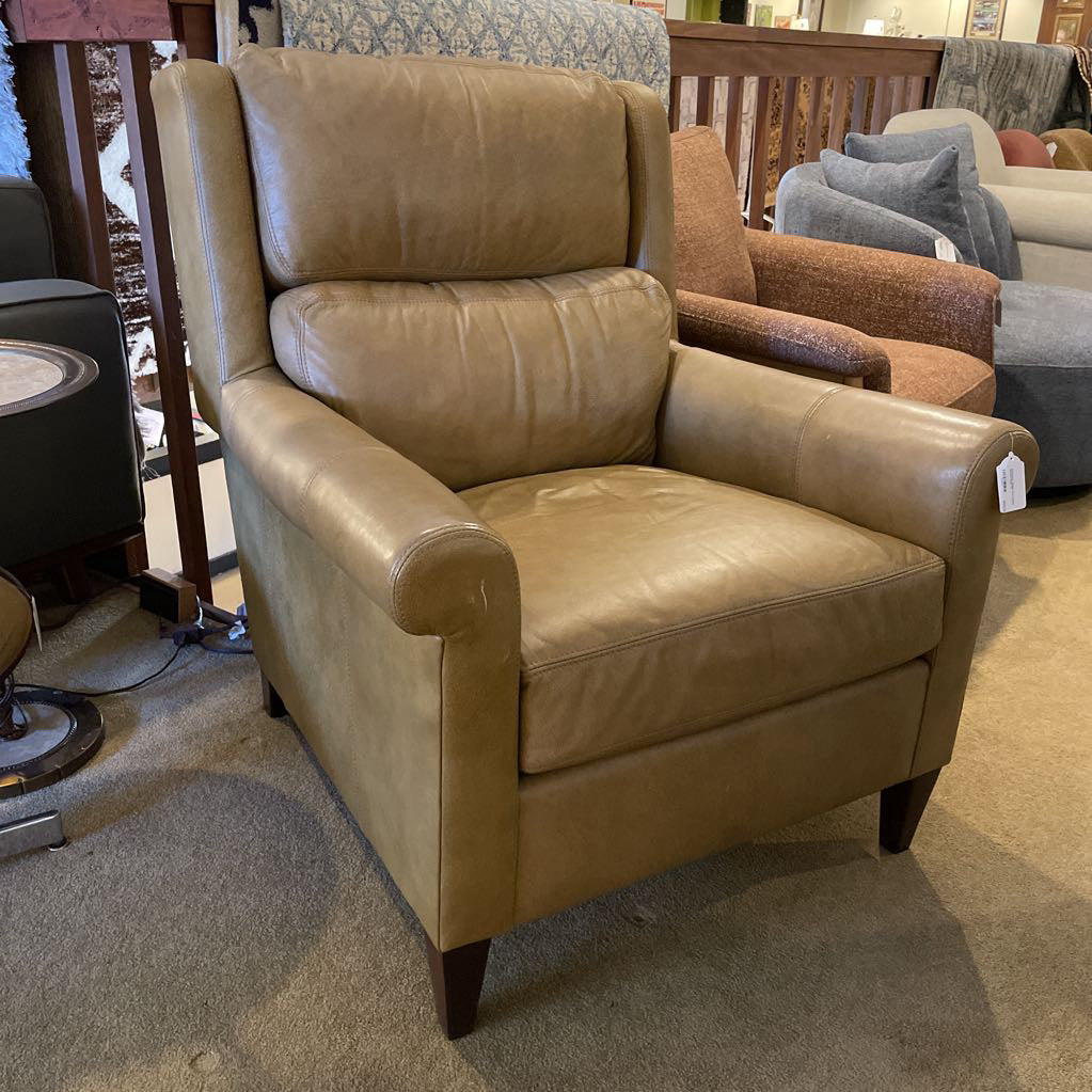 STICKLEY Rolled Arm Leather Accent Chair