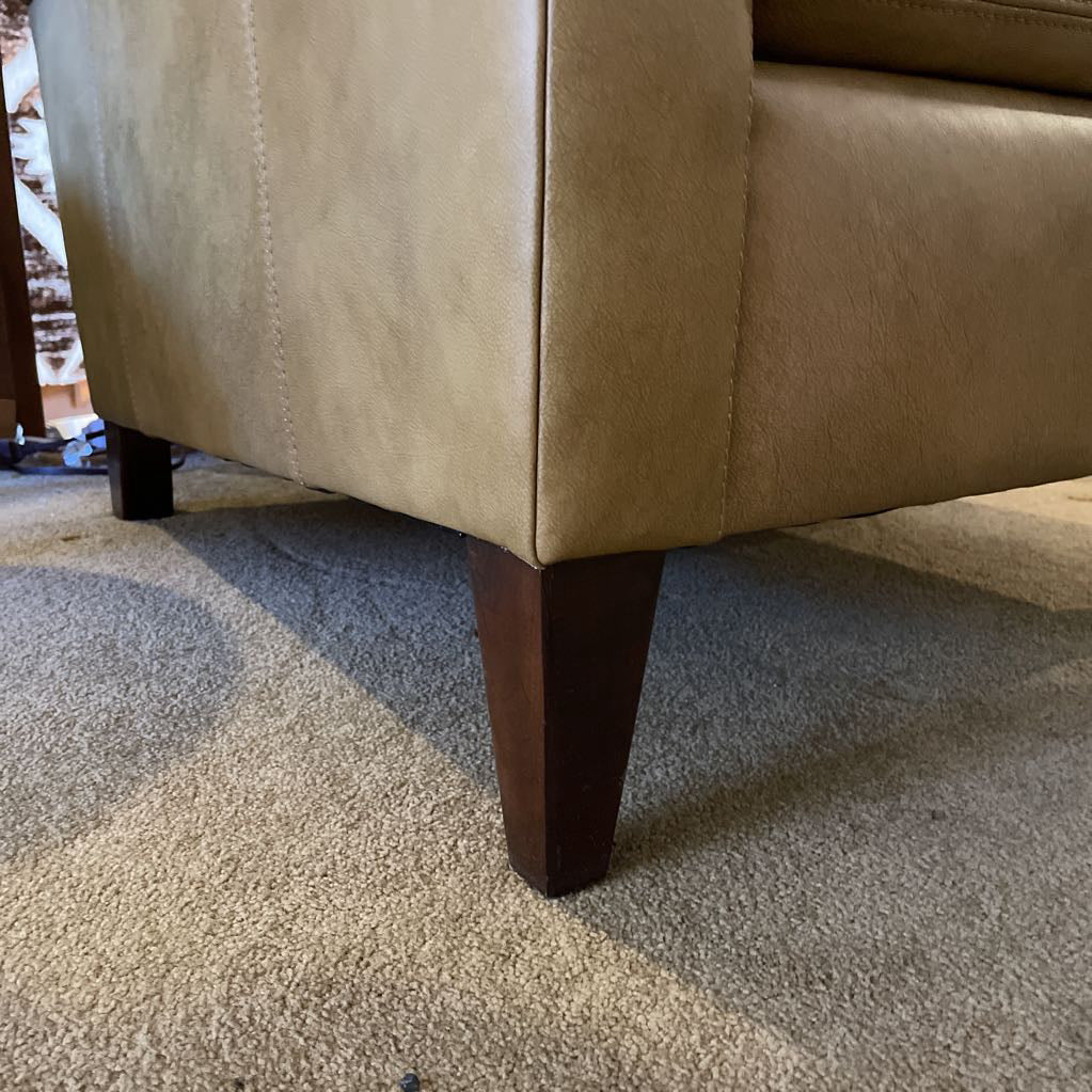STICKLEY Rolled Arm Leather Accent Chair