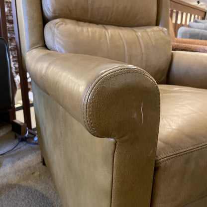STICKLEY Rolled Arm Leather Accent Chair