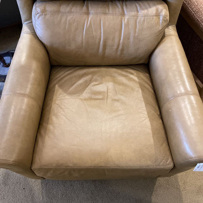 STICKLEY Rolled Arm Leather Accent Chair