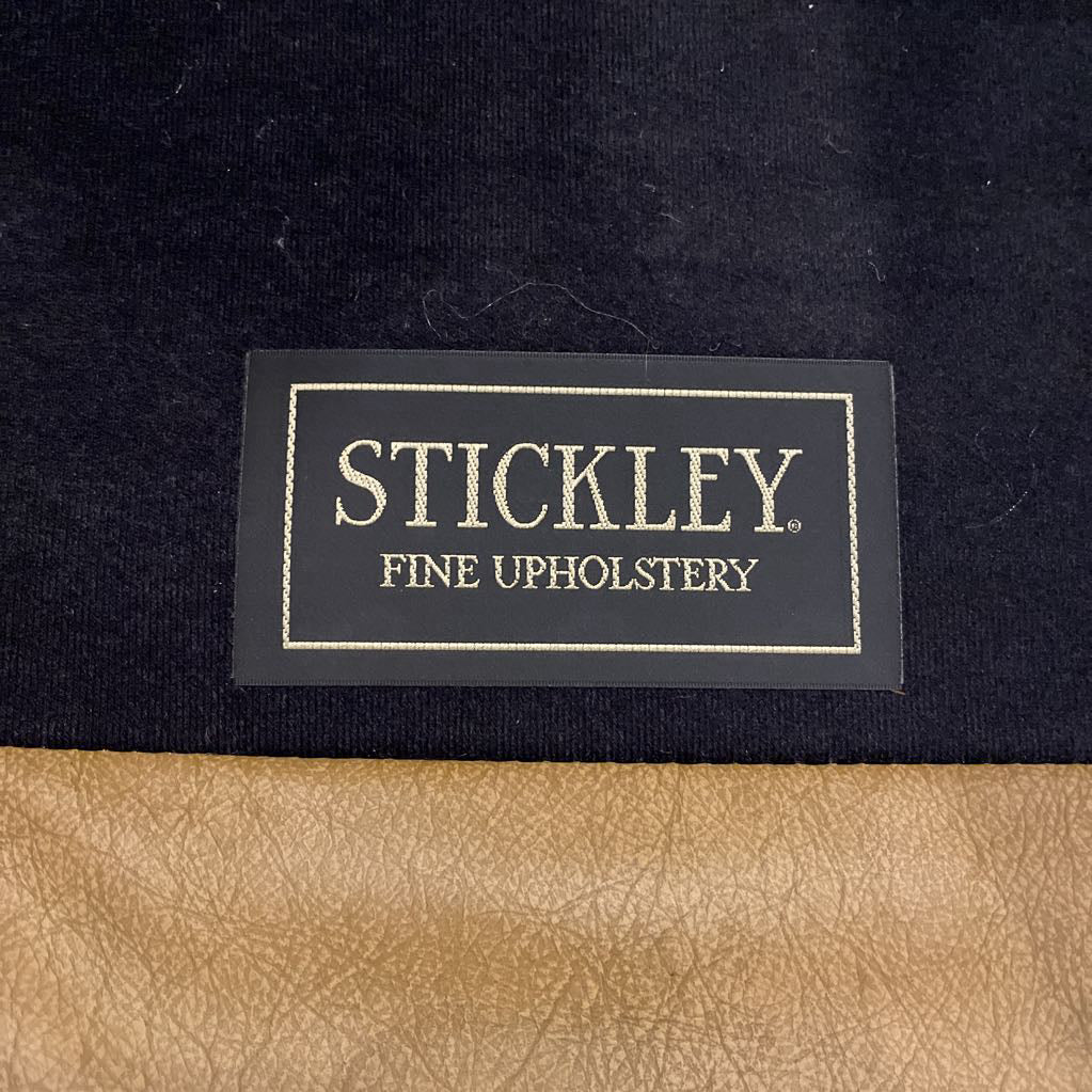 STICKLEY Rolled Arm Leather Accent Chair