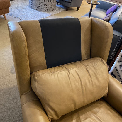 STICKLEY Rolled Arm Leather Accent Chair