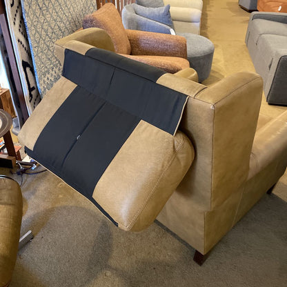 STICKLEY Rolled Arm Leather Accent Chair