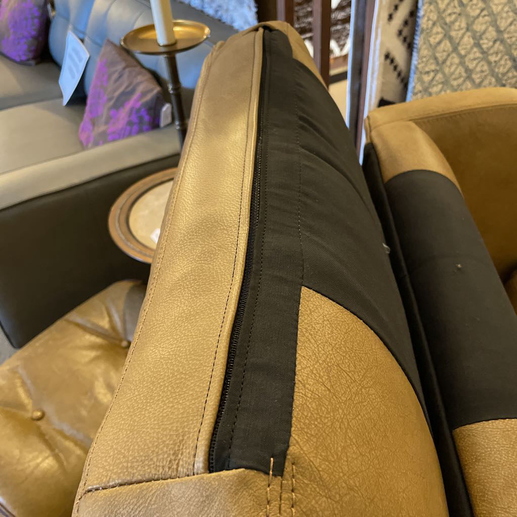 STICKLEY Rolled Arm Leather Accent Chair