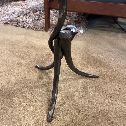 Twisted Metal Sculptural Base End Table
