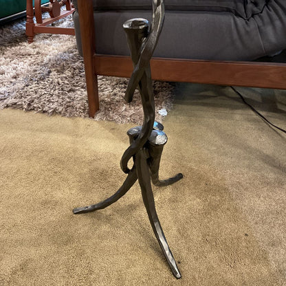Twisted Metal Sculptural Base End Table
