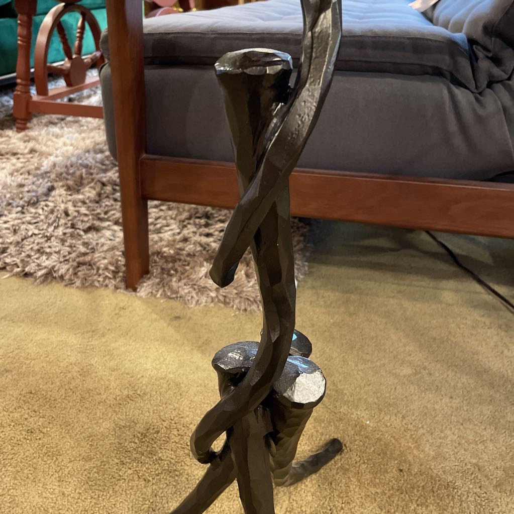 Twisted Metal Sculptural Base End Table