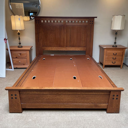 STICKLEY Craftsman Style Oak KING Bed Frame (w/ Underbed Storage)