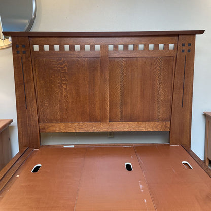 STICKLEY Craftsman Style Oak KING Bed Frame (w/ Underbed Storage)