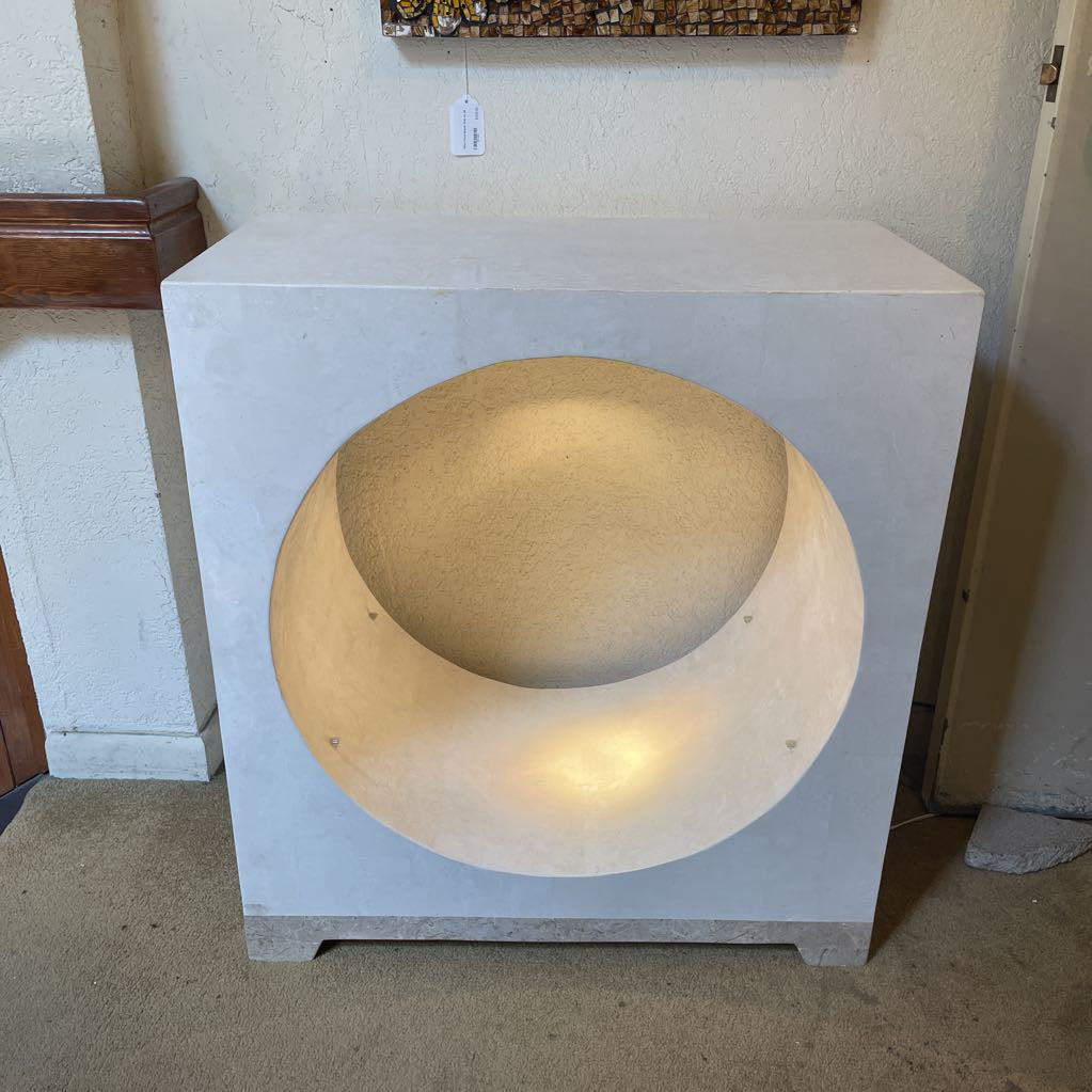 Faux Marble Sculptural Side Table