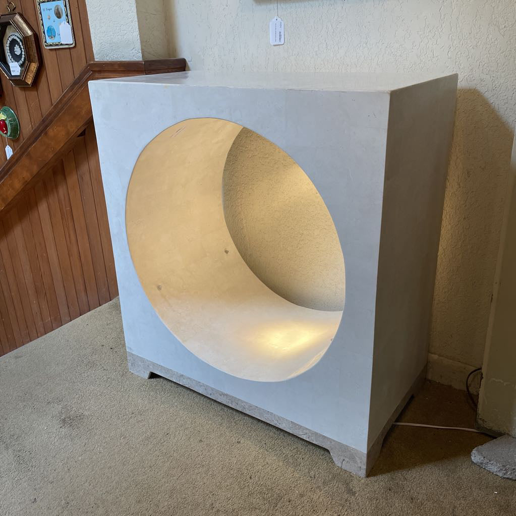 Faux Marble Sculptural Side Table