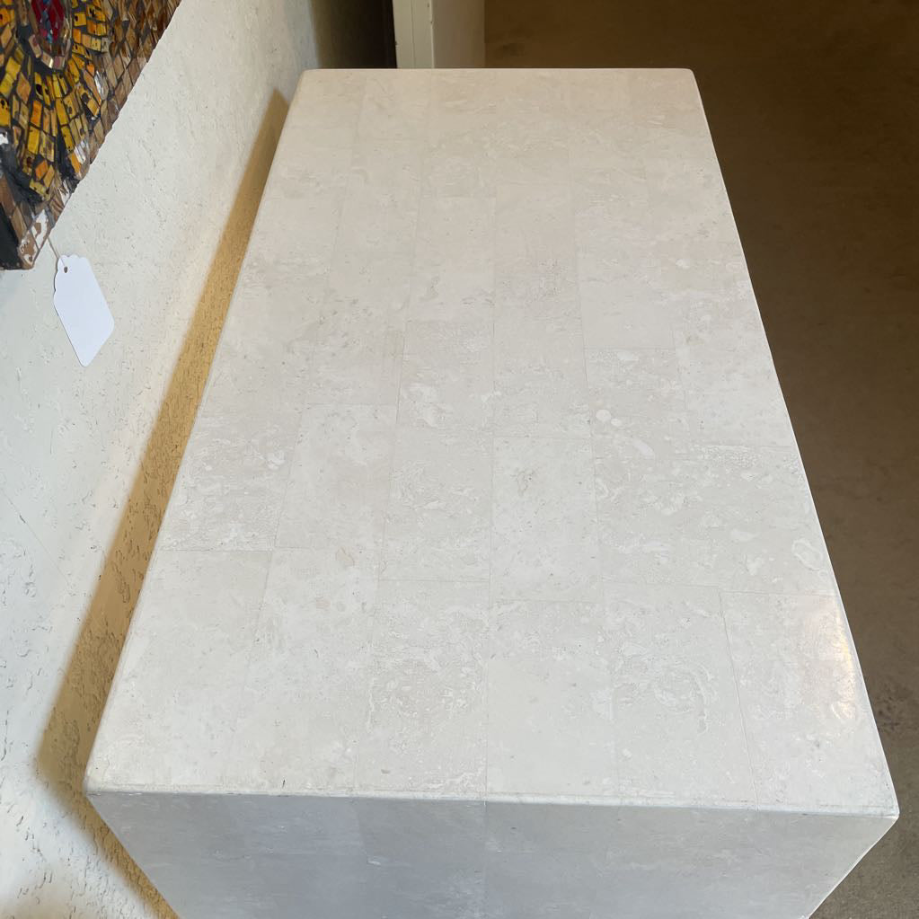 Faux Marble Sculptural Side Table