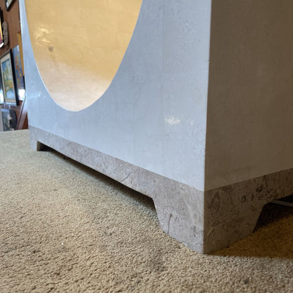 Faux Marble Sculptural Side Table