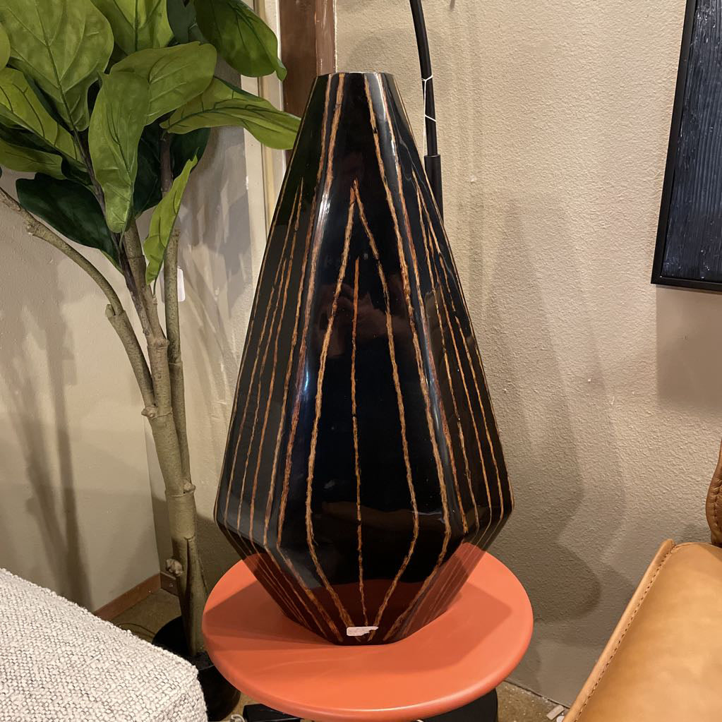 Black & Orange Arrowhead Vase